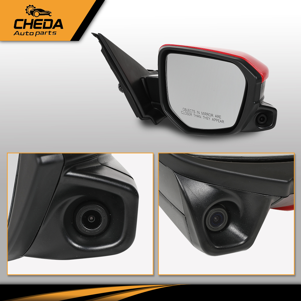 Red Power Heated Mirror W/Camera – Passenger Side – Fits 2016-2020 Honda Civic Sedan